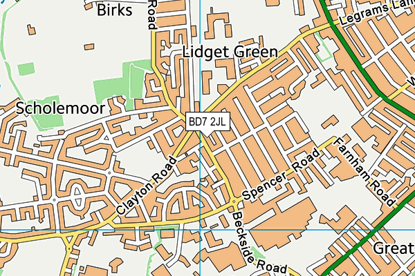 BD7 2JL map - OS VectorMap District (Ordnance Survey)