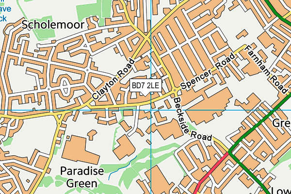 BD7 2LE map - OS VectorMap District (Ordnance Survey)