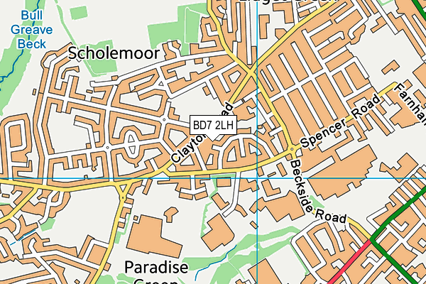 BD7 2LH map - OS VectorMap District (Ordnance Survey)