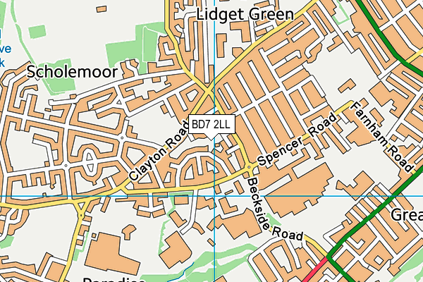 BD7 2LL map - OS VectorMap District (Ordnance Survey)