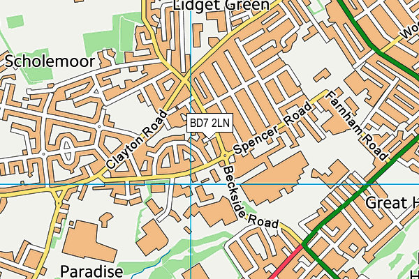 BD7 2LN map - OS VectorMap District (Ordnance Survey)