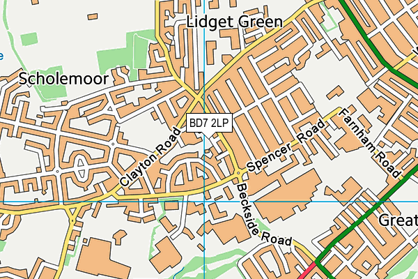 BD7 2LP map - OS VectorMap District (Ordnance Survey)