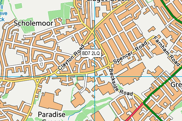 BD7 2LQ map - OS VectorMap District (Ordnance Survey)
