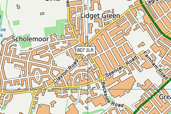 BD7 2LR map - OS VectorMap District (Ordnance Survey)
