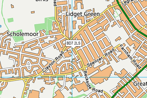 BD7 2LS map - OS VectorMap District (Ordnance Survey)