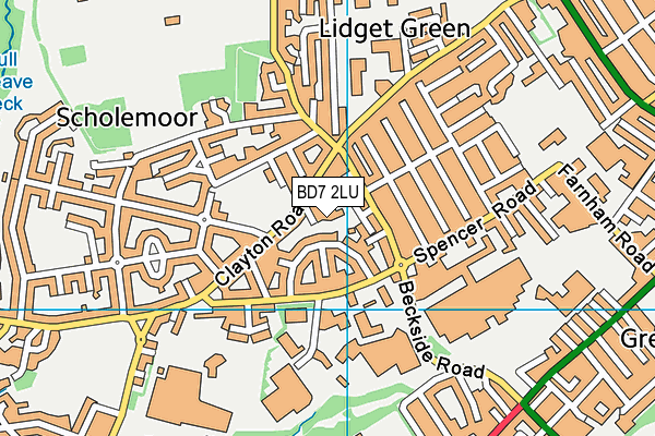BD7 2LU map - OS VectorMap District (Ordnance Survey)