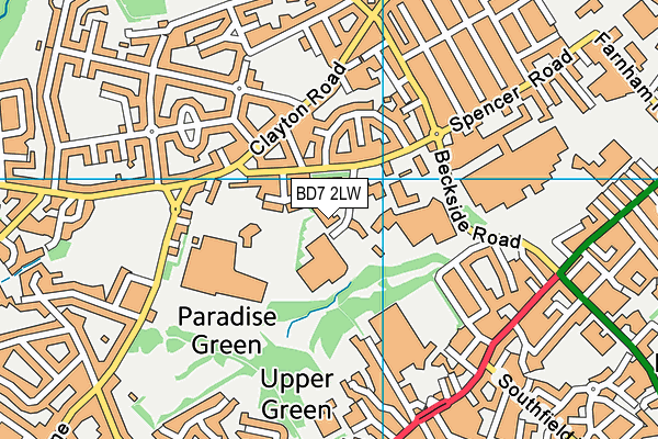 BD7 2LW map - OS VectorMap District (Ordnance Survey)