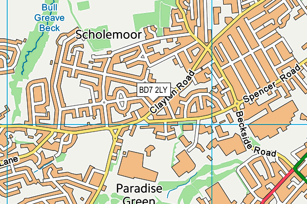 BD7 2LY map - OS VectorMap District (Ordnance Survey)