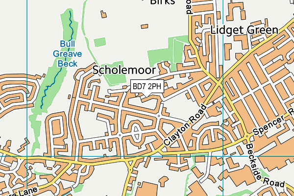 BD7 2PH map - OS VectorMap District (Ordnance Survey)