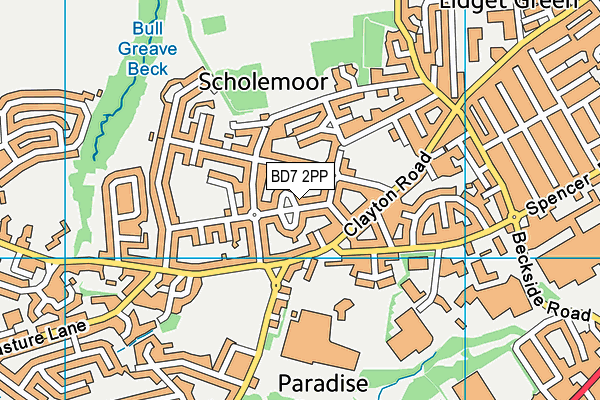 BD7 2PP map - OS VectorMap District (Ordnance Survey)