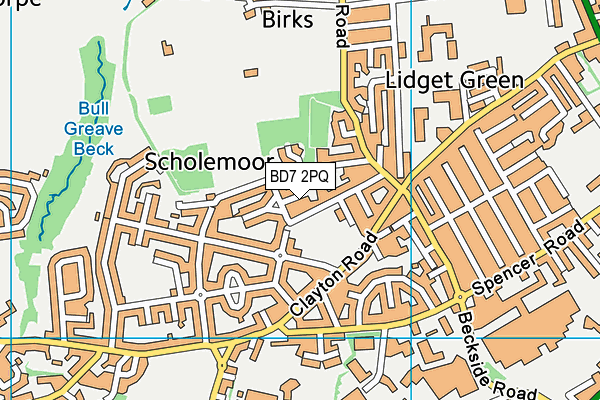 BD7 2PQ map - OS VectorMap District (Ordnance Survey)