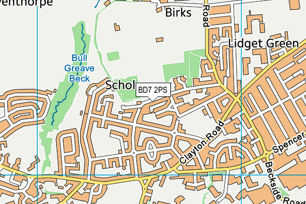 BD7 2PS map - OS VectorMap District (Ordnance Survey)