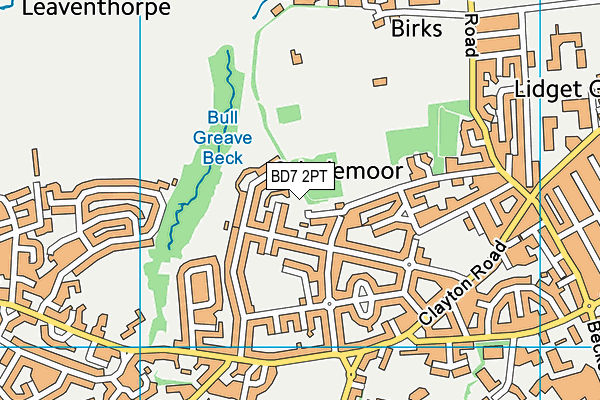 BD7 2PT map - OS VectorMap District (Ordnance Survey)