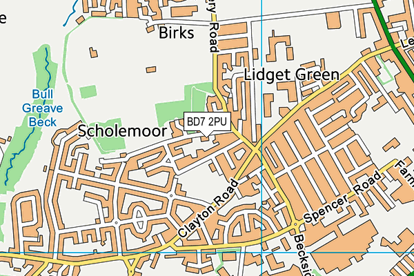 BD7 2PU map - OS VectorMap District (Ordnance Survey)