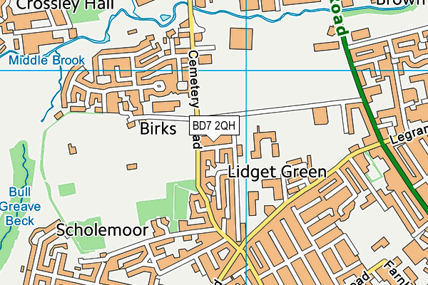 BD7 2QH map - OS VectorMap District (Ordnance Survey)