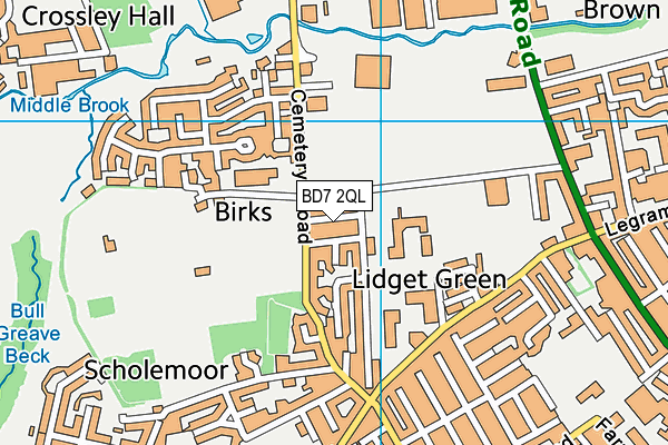 BD7 2QL map - OS VectorMap District (Ordnance Survey)