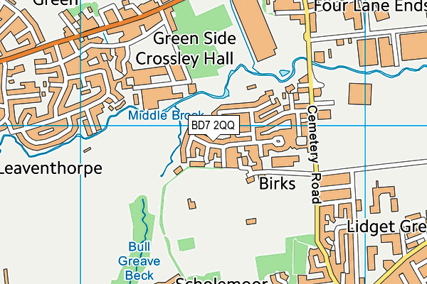 BD7 2QQ map - OS VectorMap District (Ordnance Survey)