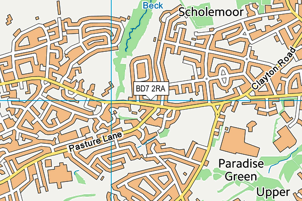 BD7 2RA map - OS VectorMap District (Ordnance Survey)