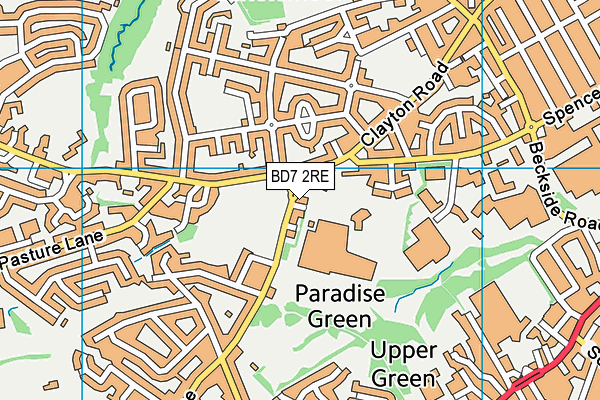 BD7 2RE map - OS VectorMap District (Ordnance Survey)