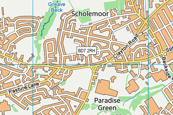 BD7 2RH map - OS VectorMap District (Ordnance Survey)
