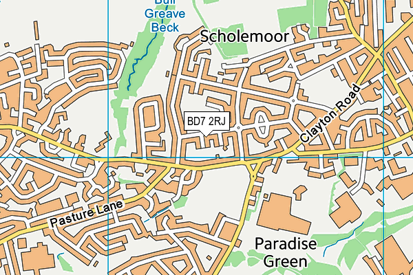 Scholemoor Beacon map (BD7 2RJ) - OS VectorMap District (Ordnance Survey)