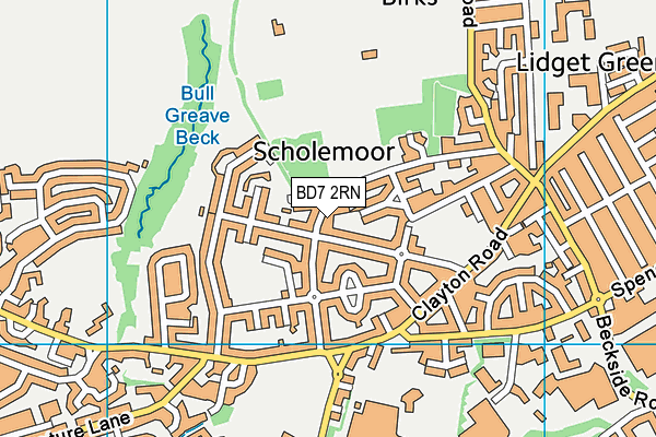 BD7 2RN map - OS VectorMap District (Ordnance Survey)