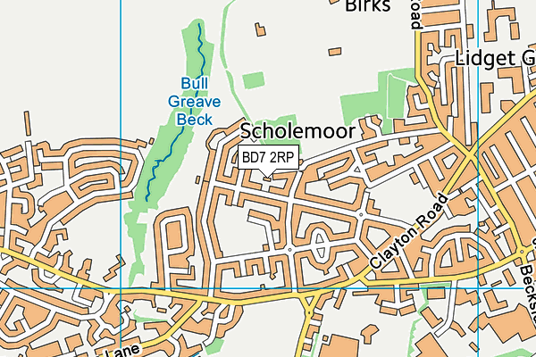 BD7 2RP map - OS VectorMap District (Ordnance Survey)