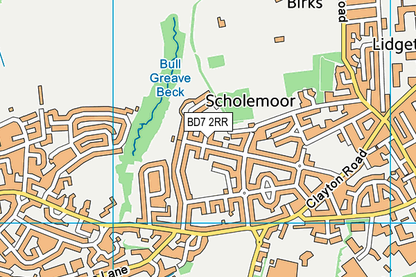 BD7 2RR map - OS VectorMap District (Ordnance Survey)