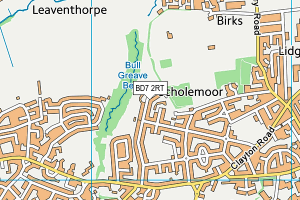 BD7 2RT map - OS VectorMap District (Ordnance Survey)