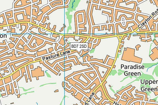 BD7 2SD map - OS VectorMap District (Ordnance Survey)