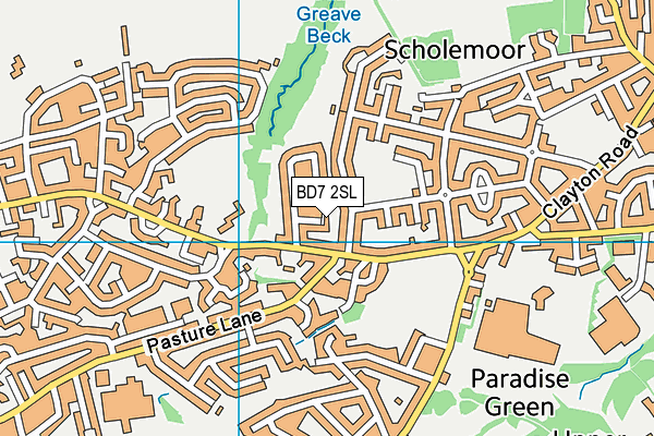 BD7 2SL map - OS VectorMap District (Ordnance Survey)