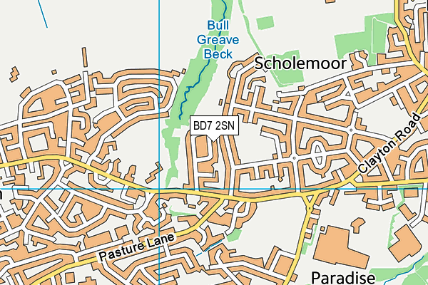 BD7 2SN map - OS VectorMap District (Ordnance Survey)