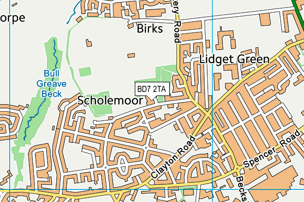 BD7 2TA map - OS VectorMap District (Ordnance Survey)