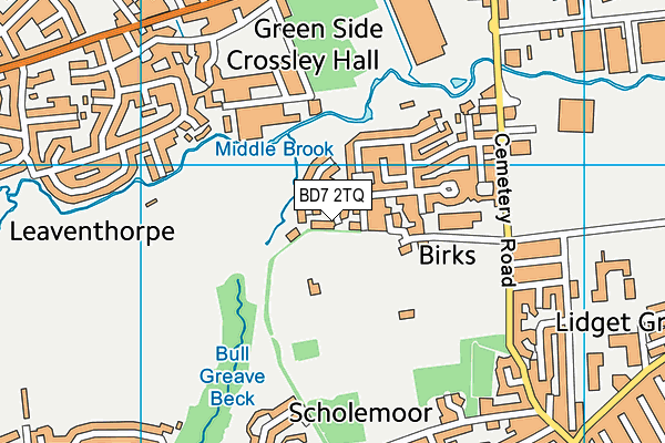 BD7 2TQ map - OS VectorMap District (Ordnance Survey)