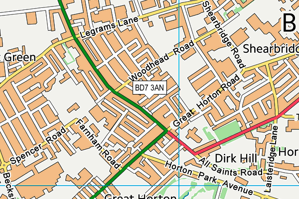 BD7 3AN map - OS VectorMap District (Ordnance Survey)
