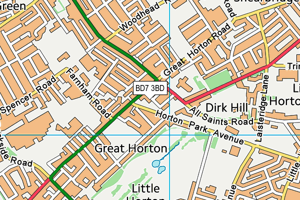 BD7 3BD map - OS VectorMap District (Ordnance Survey)