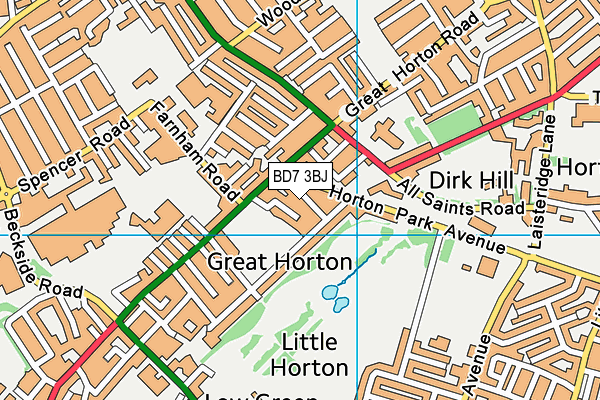 BD7 3BJ map - OS VectorMap District (Ordnance Survey)