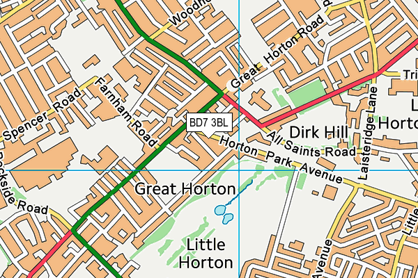 BD7 3BL map - OS VectorMap District (Ordnance Survey)