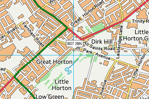 BD7 3BN map - OS VectorMap District (Ordnance Survey)