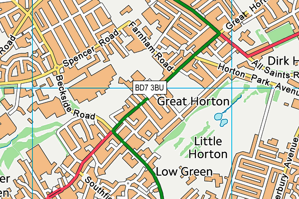 BD7 3BU map - OS VectorMap District (Ordnance Survey)