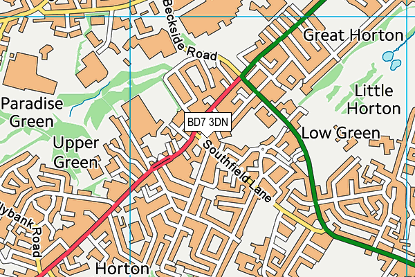 BD7 3DN map - OS VectorMap District (Ordnance Survey)