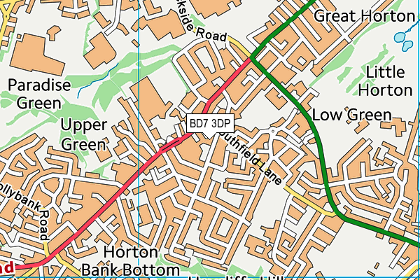 BD7 3DP map - OS VectorMap District (Ordnance Survey)