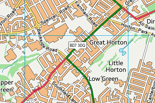 BD7 3DQ map - OS VectorMap District (Ordnance Survey)