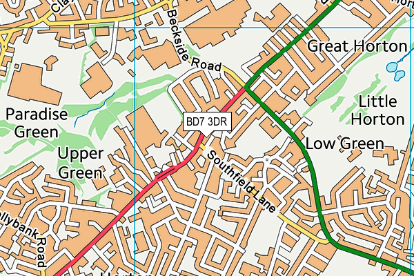 BD7 3DR map - OS VectorMap District (Ordnance Survey)