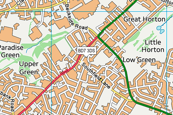BD7 3DS map - OS VectorMap District (Ordnance Survey)