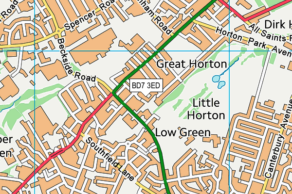 BD7 3ED map - OS VectorMap District (Ordnance Survey)