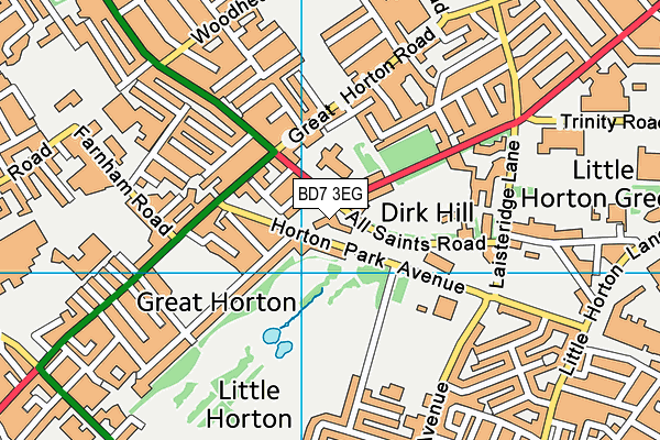 BD7 3EG map - OS VectorMap District (Ordnance Survey)