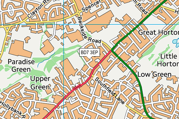 BD7 3EP map - OS VectorMap District (Ordnance Survey)