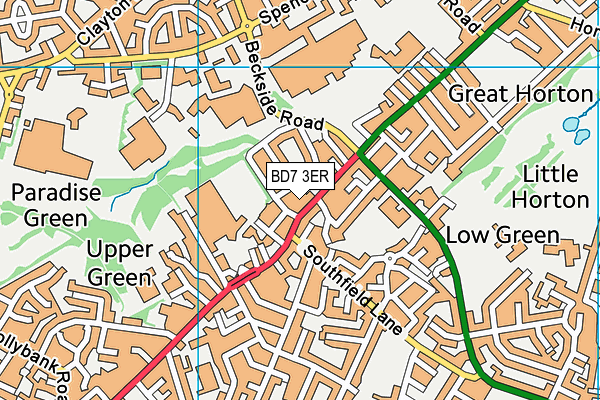 BD7 3ER map - OS VectorMap District (Ordnance Survey)