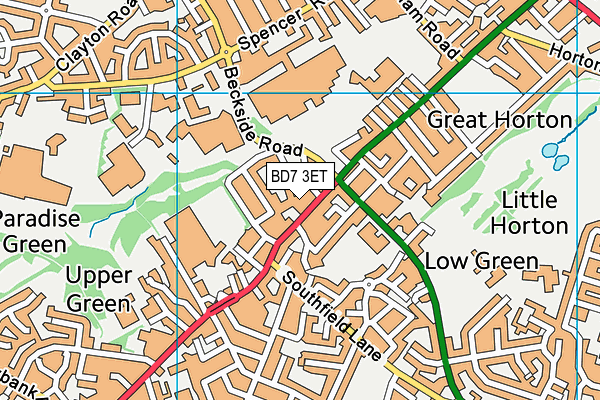 BD7 3ET map - OS VectorMap District (Ordnance Survey)